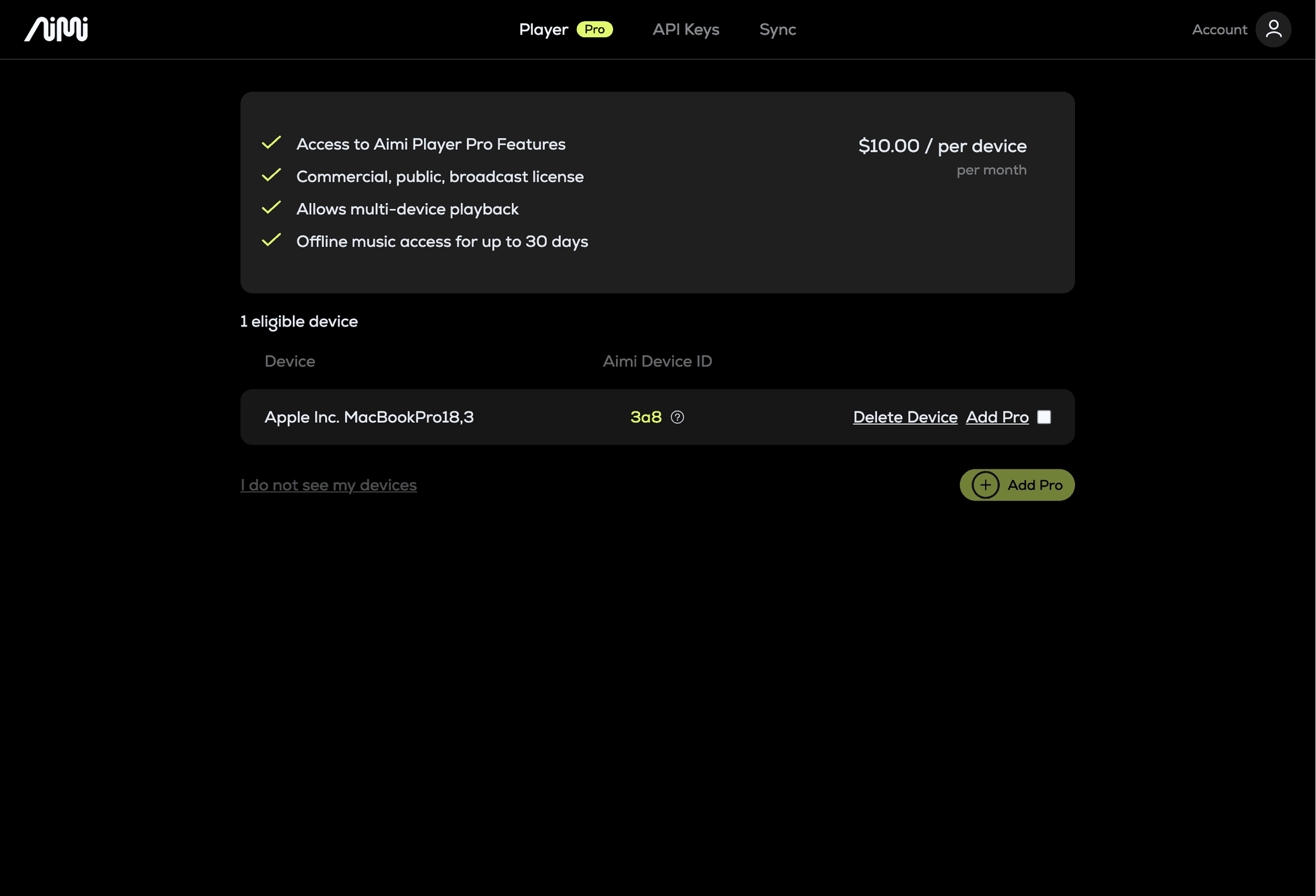 Aimi Dashboard
